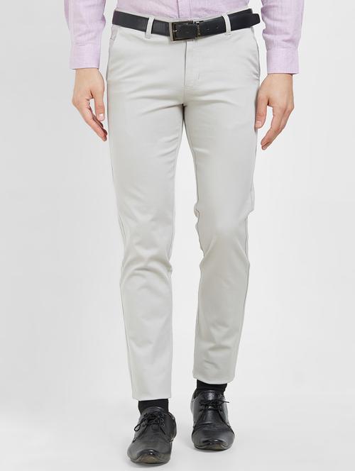 grey flat front casual trouser - 16270645 - Standard Image - 1