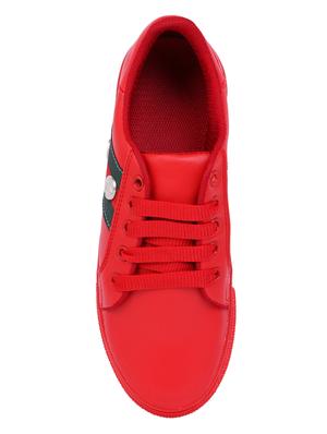 red lace-up sneakers - 16270842 - Standard Image - 4