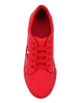 red lace-up sneakers - 16270845 - Standard Image - 4