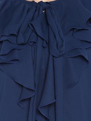 tie knot neck ruffle detail top - 16270925 - Standard Image - 4