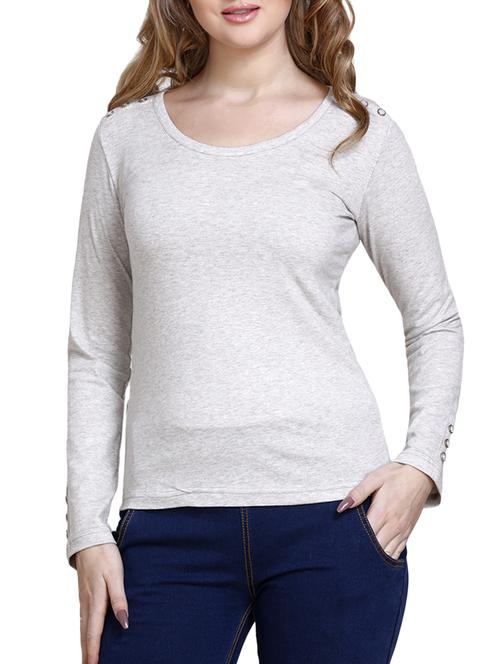 Button detail long sleeves tee - 16271164 - Standard Image - 1