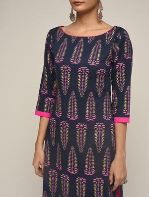 printed straight kurta - 16271584 - Standard Image - 4