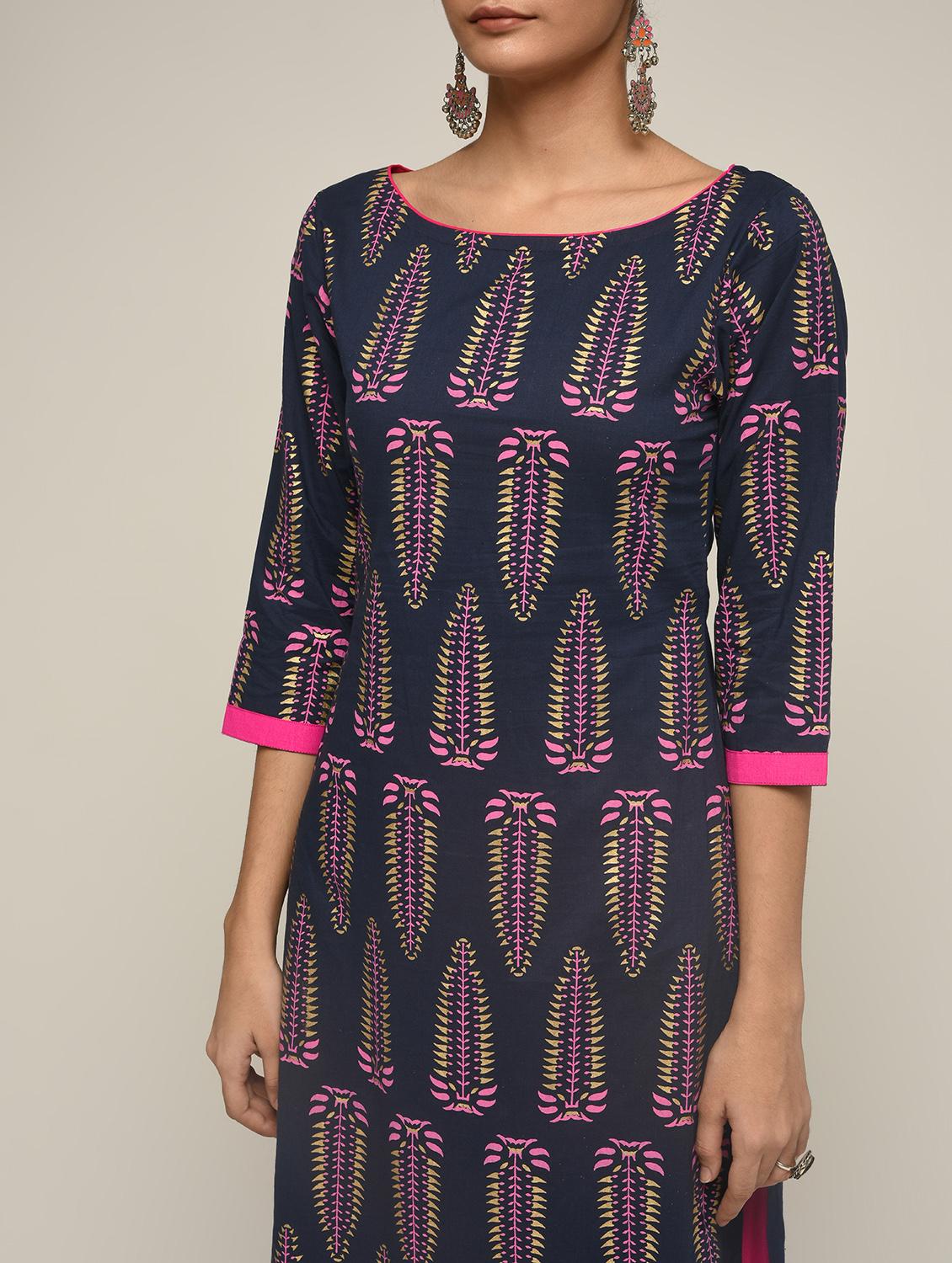 printed straight kurta - 16271584 - Zoom Image - 4