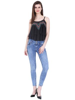Embroidered layered crop top - 16272224 - Standard Image - 4