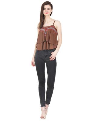 Embroidered layered crop top - 16272225 - Standard Image - 4