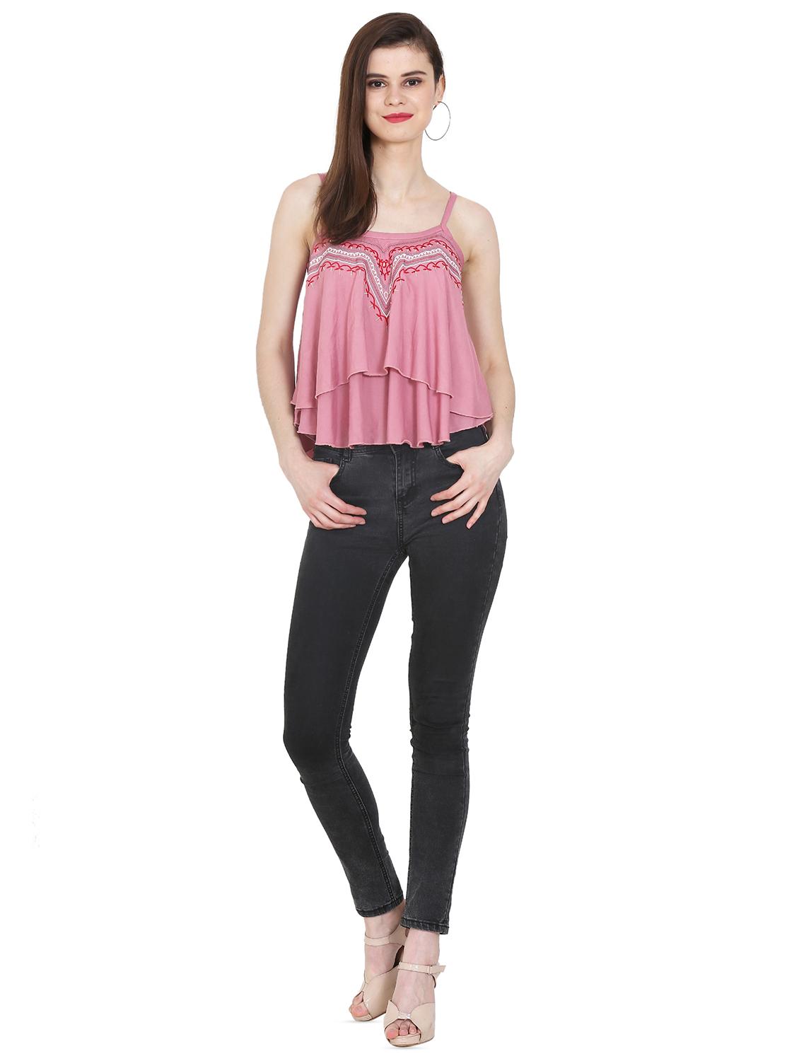 Embroidered layered crop top - 16272228 - Zoom Image - 4