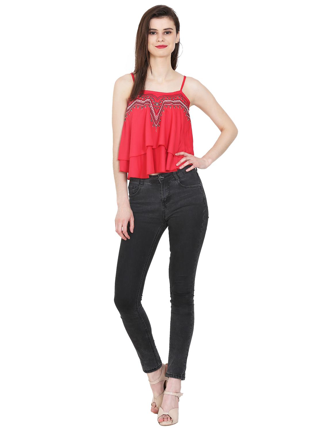 Embroidered layered crop top - 16272229 - Zoom Image - 4