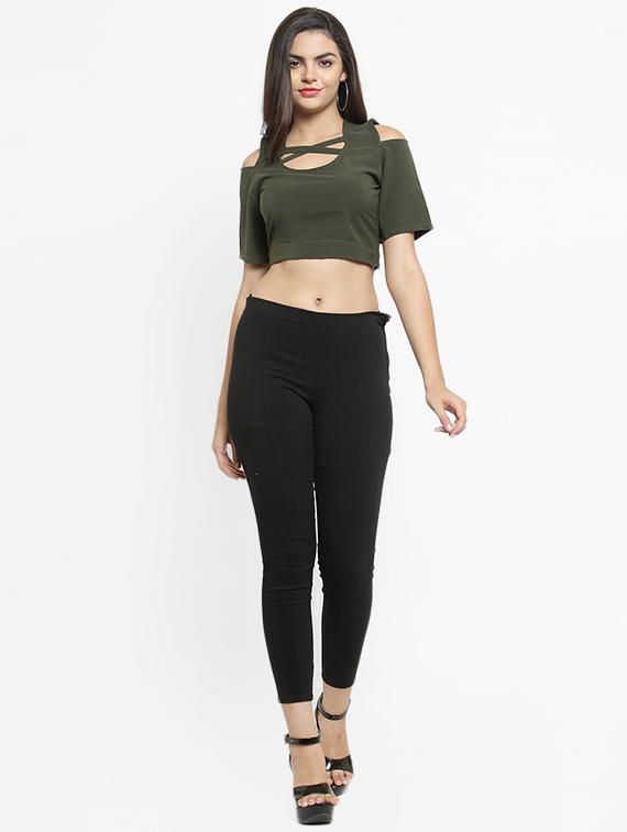 Criss cross cold shoulder crop top - 16272291 - Zoom Image - 4