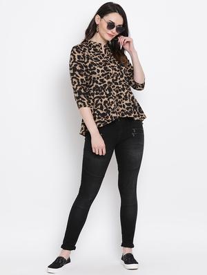 Animal prints asymmetric top - 16272439 - Standard Image - 4