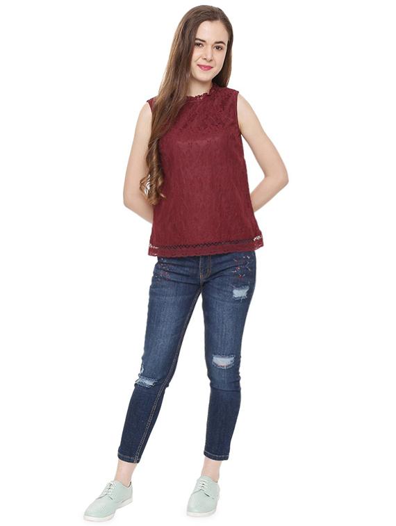 sleeveless lace top - 16272517 - Zoom Image - 4