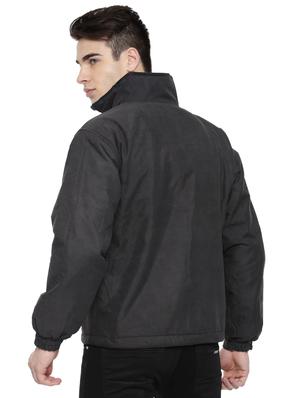 navy blue polyester color block casual jacket - 16273763 - Standard Image - 4