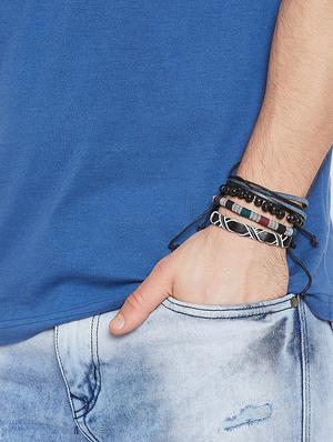 black leather bracelet - 16274140 - Standard Image - 4