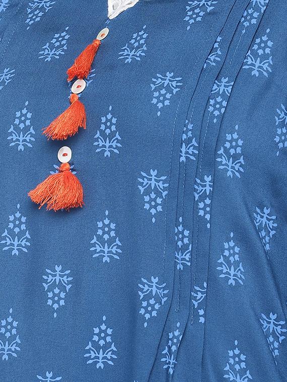 pintucks printed kurta - 16274225 - Zoom Image - 4