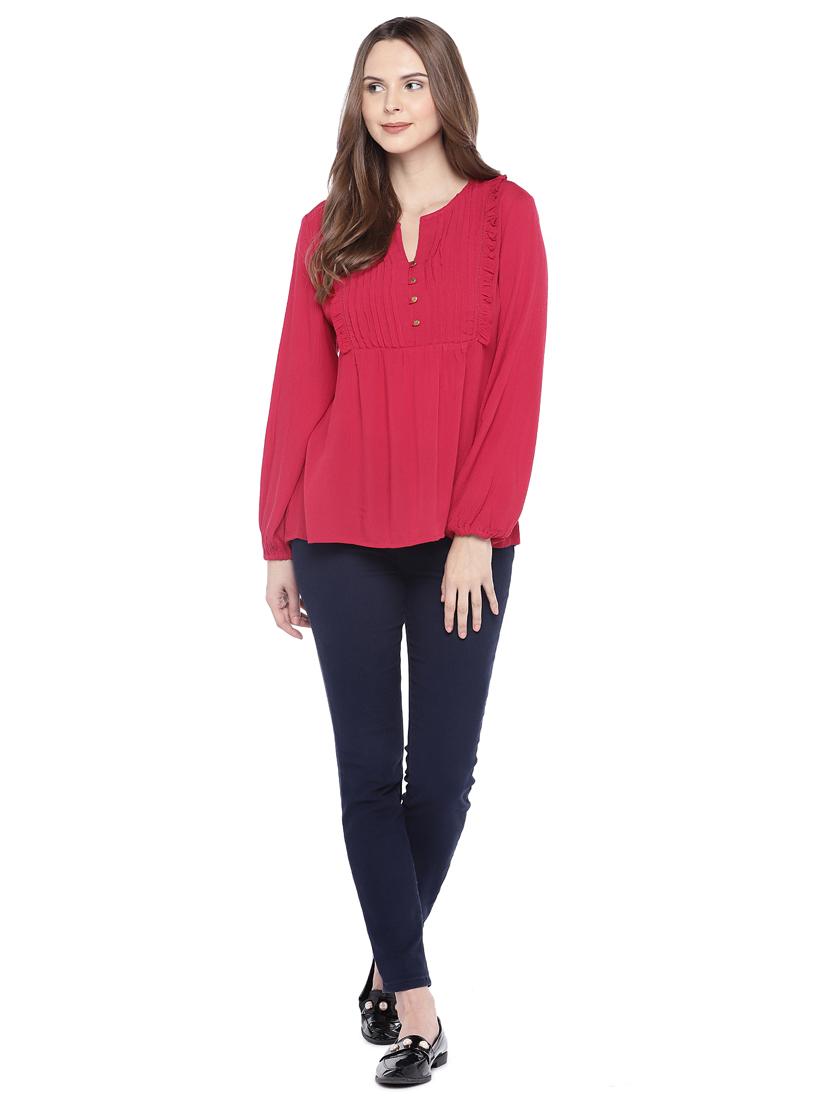 ruffle detail pin tucked top - 16274326 - Zoom Image - 4
