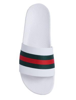 white rubber slip on flip flops - 16274432 - Standard Image - 4