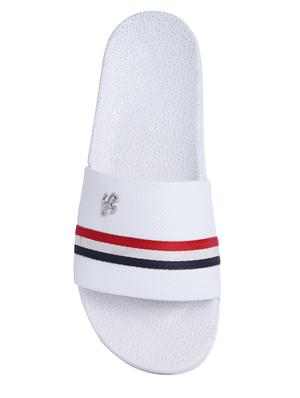 white rubber slip on flip flops - 16274439 - Standard Image - 4