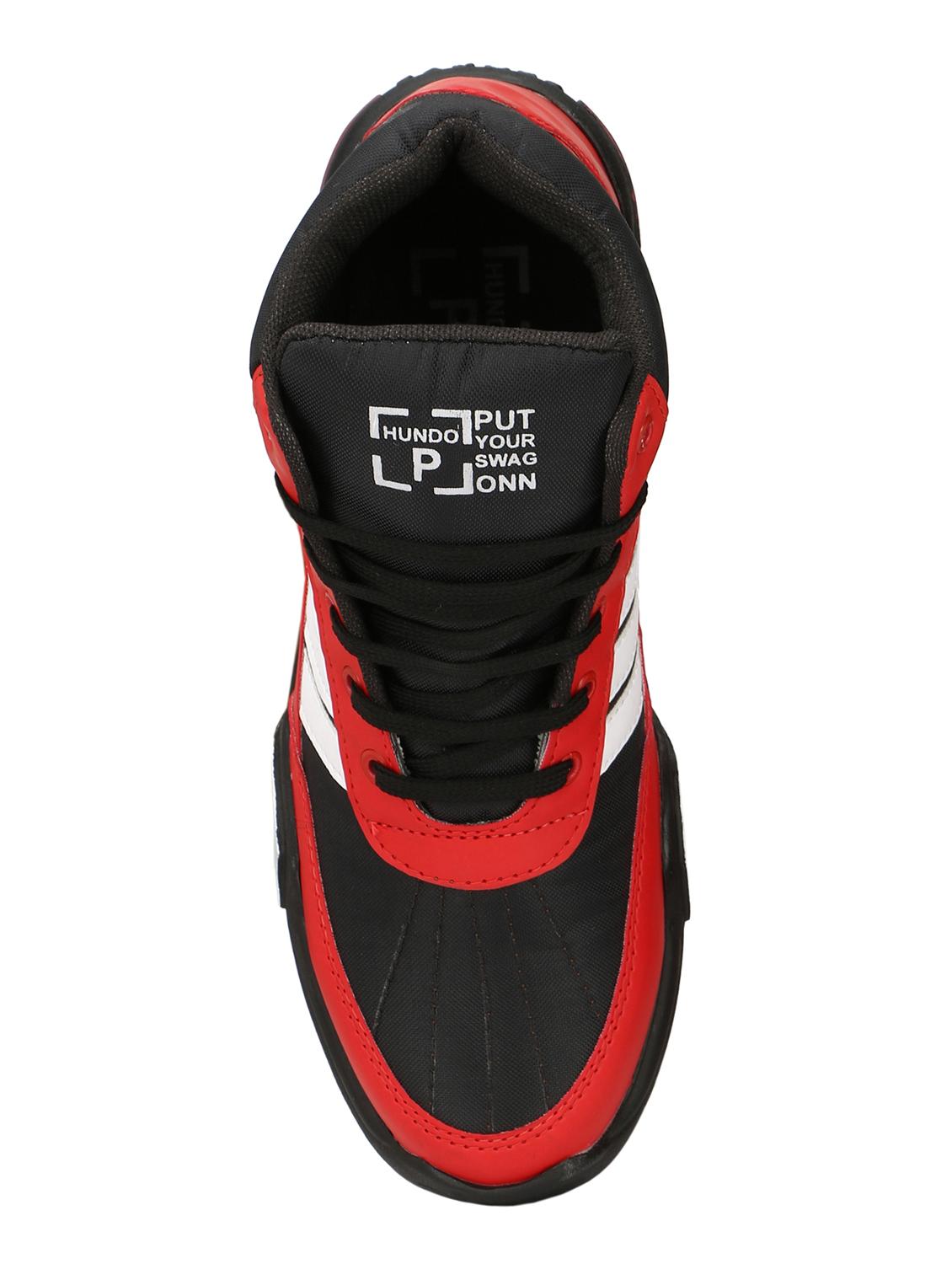red leatherette lace up sport shoes - 16274475 - Zoom Image - 4