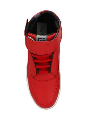 red leatherette lace up sneakers - 16274491 - Standard Image - 4