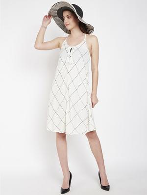 cami neck grid dress - 16274744 - Standard Image - 4