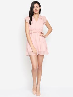 ruffle trim dobby blouson dress - 16274782 - Standard Image - 4