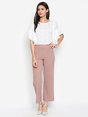 flutter sleeved self checks crop top - 16274841 - Standard Image - 4