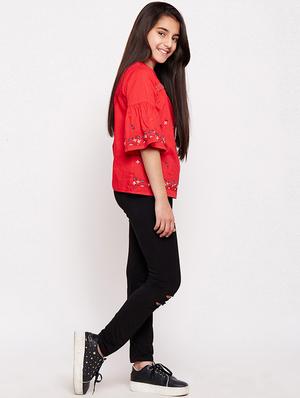 red cotton regular top - 16274924 - Standard Image - 4