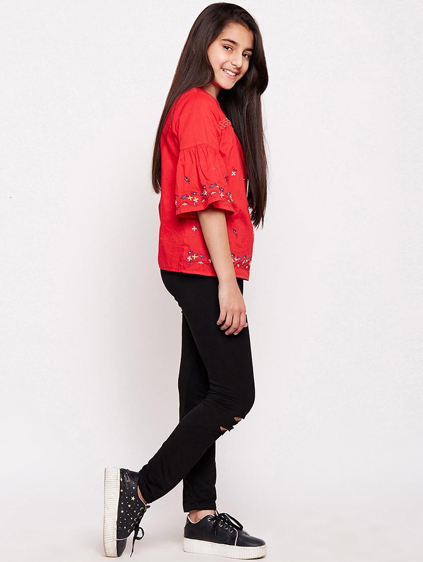 red cotton regular top - 16274924 - Zoom Image - 4