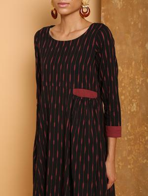 ikat printed a-line ethnic dress - 16275104 - Standard Image - 4