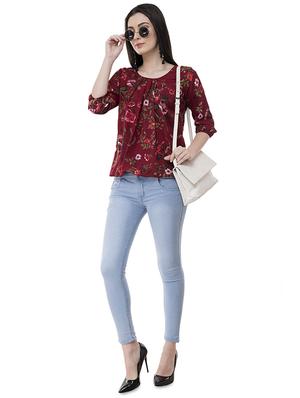 pleat detail foral regular top - 16275239 - Standard Image - 4