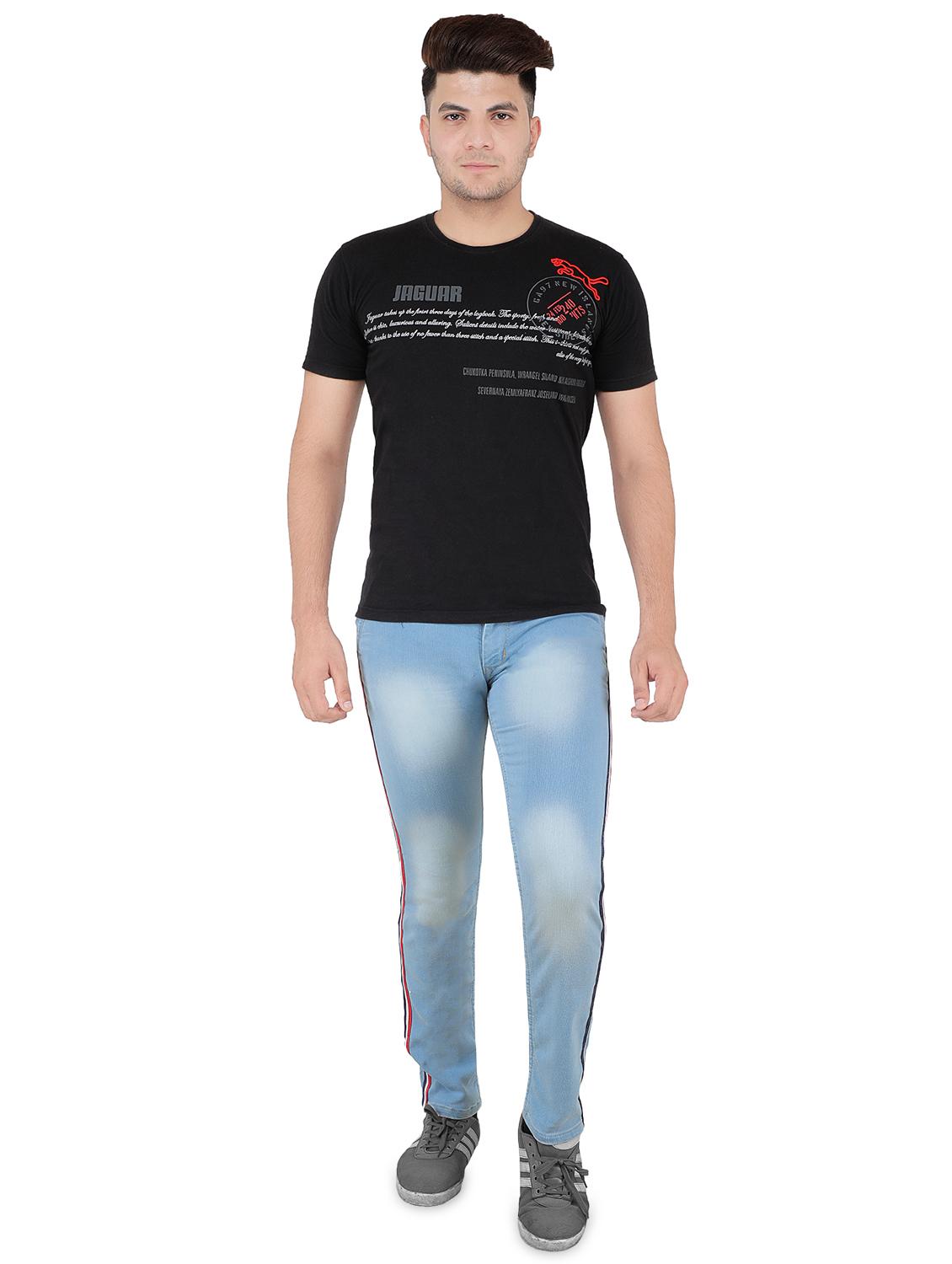 light blue denim side tape jeans - 16276044 - Zoom Image - 4