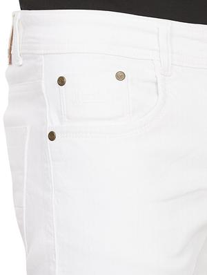 white cotton blend plain jeans - 16276933 - Standard Image - 4