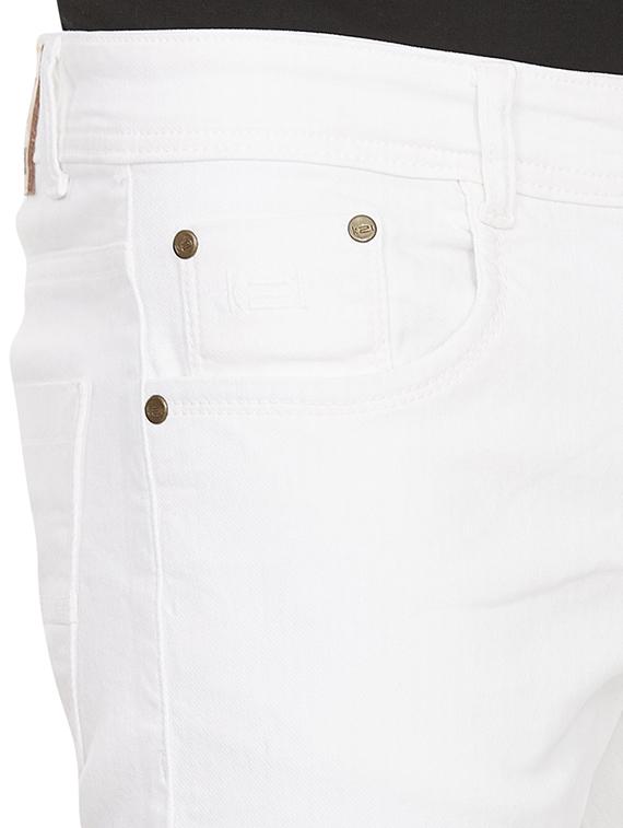 white cotton blend plain jeans - 16276933 - Zoom Image - 4