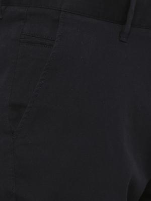 navy blue solid chinos - 16278035 - Standard Image - 4