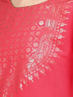 foil printed straight kurta - 16278997 - Standard Image - 4