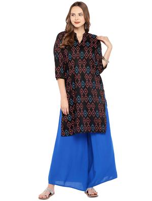 ikat printed straight kurta - 16279562 - Standard Image - 4