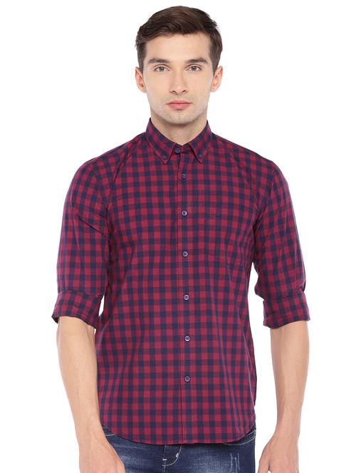 red cotton casual shirt - 16279715 - Standard Image - 1