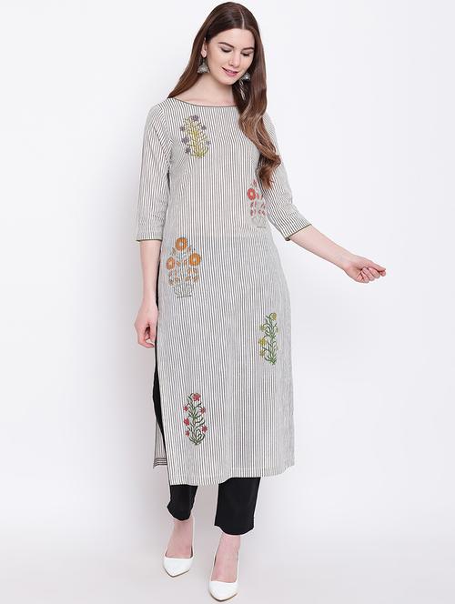 printed straight kurta - 16281023 - Standard Image - 1