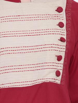 Contrast straight kurta - 16281055 - Standard Image - 4