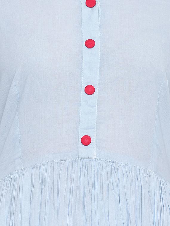 floral cotton flared kurta - 16281058 - Zoom Image - 4