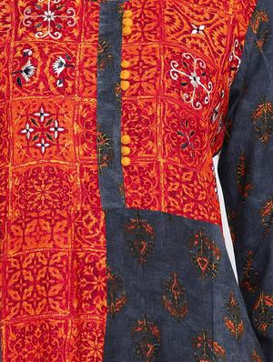 Printed flared kurta - 16281073 - Standard Image - 4
