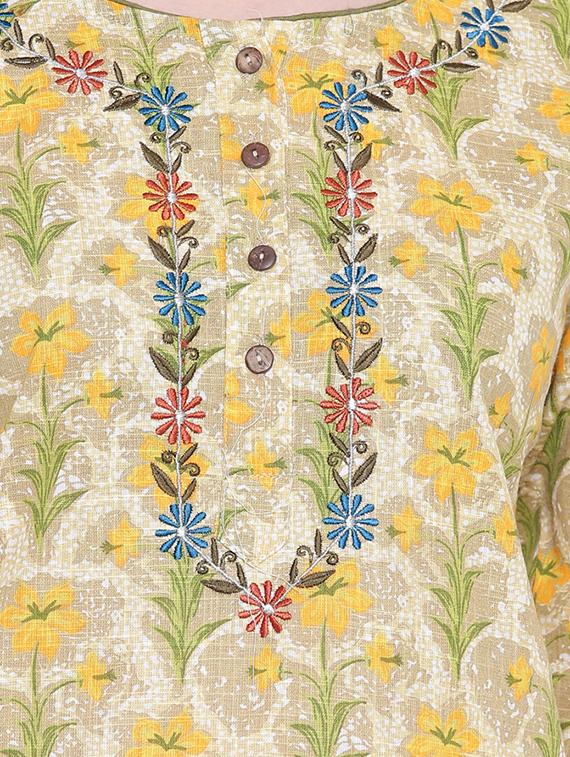 Embroidered straight kurta - 16281082 - Zoom Image - 4