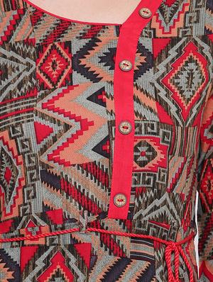 Geometrical flared kurta - 16281095 - Standard Image - 4