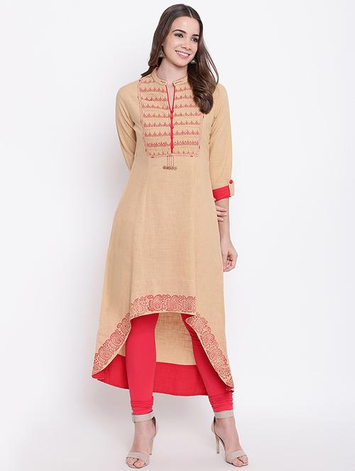 Embroidered asymmetric kurta - 16281115 - Very Small Image - 1