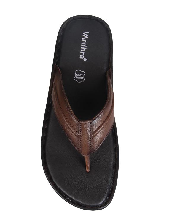 brown leather toe separator slippers - 16281170 - Zoom Image - 4