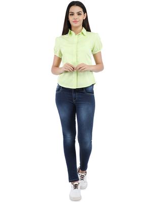 concealed placket puff sleeve shirt - 16282190 - Standard Image - 4