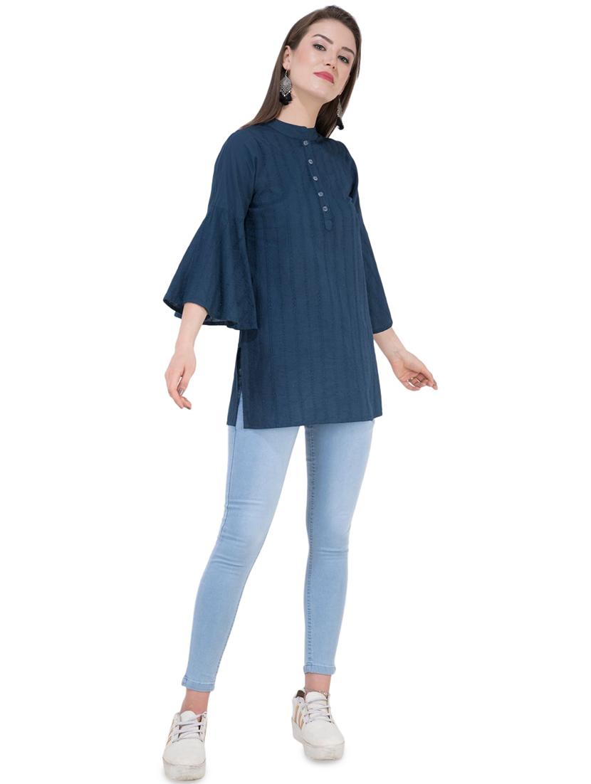 bell sleeved embroidered tunic - 16282562 - Zoom Image - 4