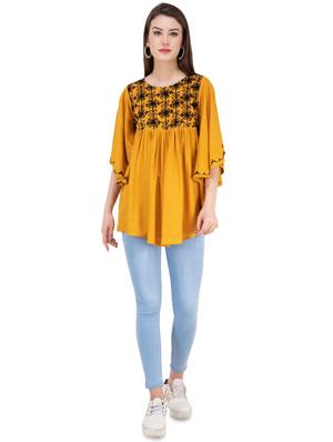 gather detail embroidered top - 16282569 - Standard Image - 4