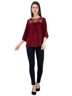 long sleeved embroidered top - 16282575 - Standard Image - 4