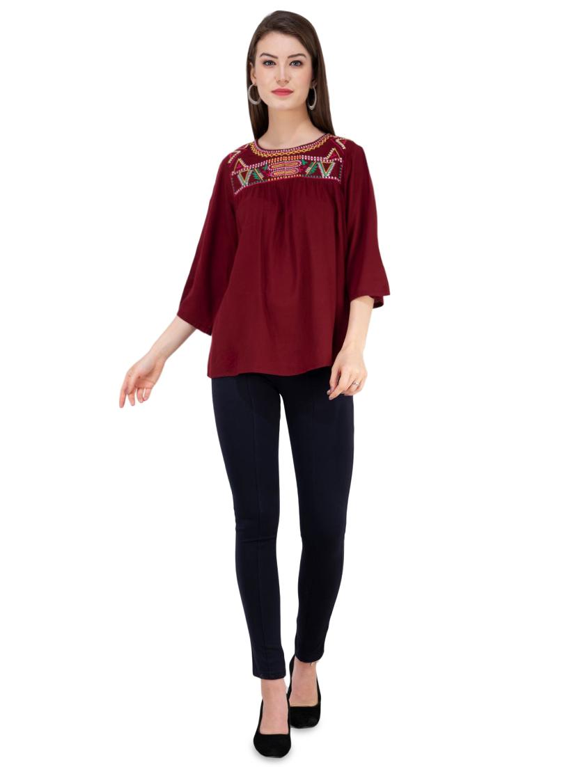 long sleeved embroidered top - 16282575 - Zoom Image - 4