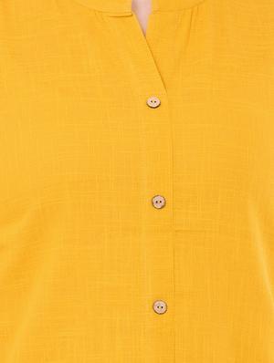mandarin collar short sleeved shirt - 16282655 - Standard Image - 4